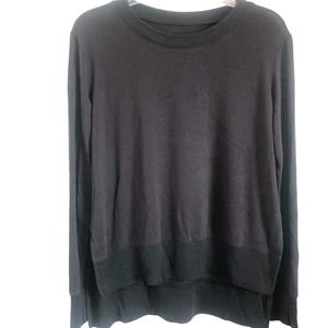 Alo Yoga Women's Black Side Slit Hem High Low Sweater Size Medium
